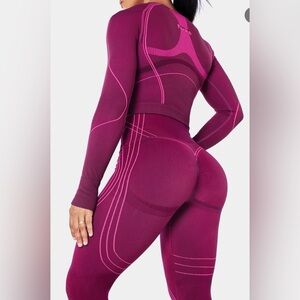 Fanka FirmFit Seamless Leggings Cropped Fit Magenta Purple Medium